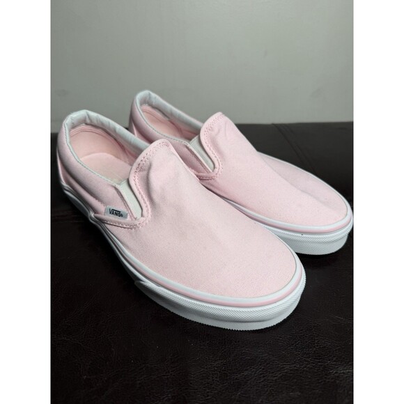 Vans Shoes - Vans Classic Slip-On Women’s Size 8 Pink White Athletic Skate Shoes Sneakers